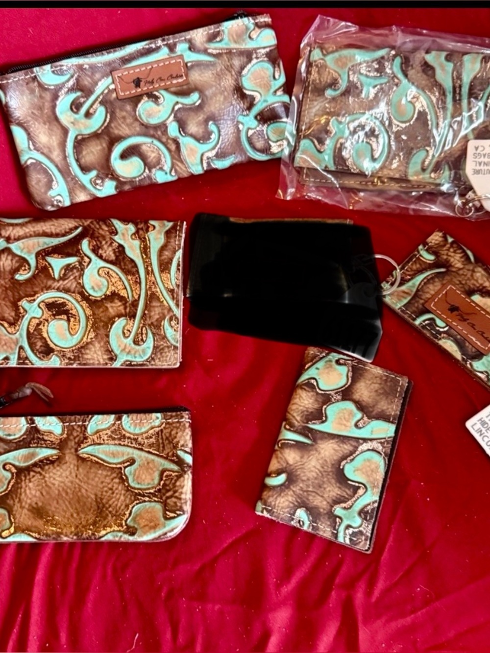 Brown and Teal sidekicks & smalls also Key & Card Holder Set